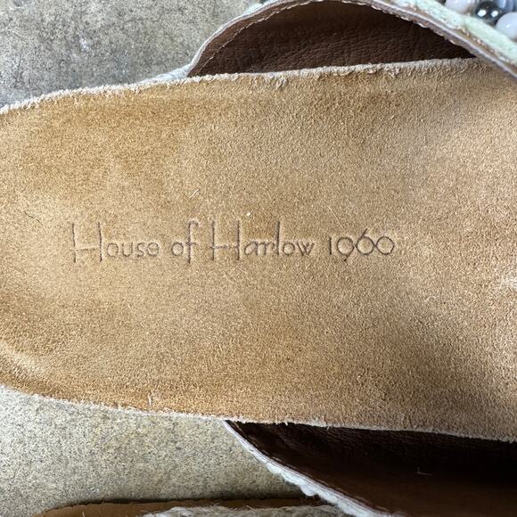 House of Harlow 1960 Women’s 7.5 Beaded Slide Buckle‎ Sandals Rope Espadrille - Picture 11 of 13